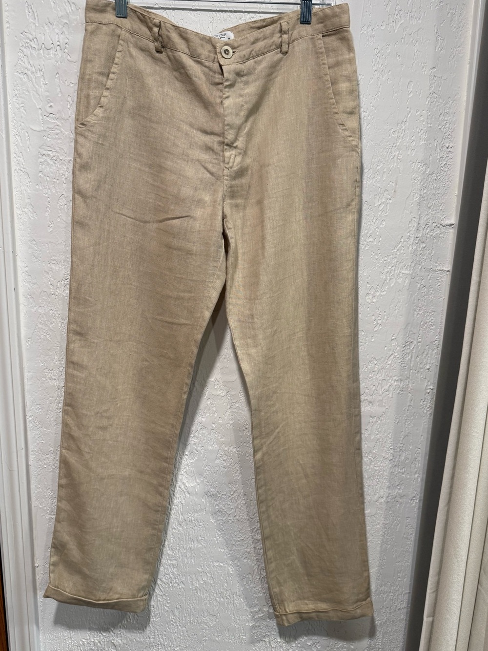 Harris 100%Linen Pants Women’s Size M Made In Greece Beige  Beach Resort